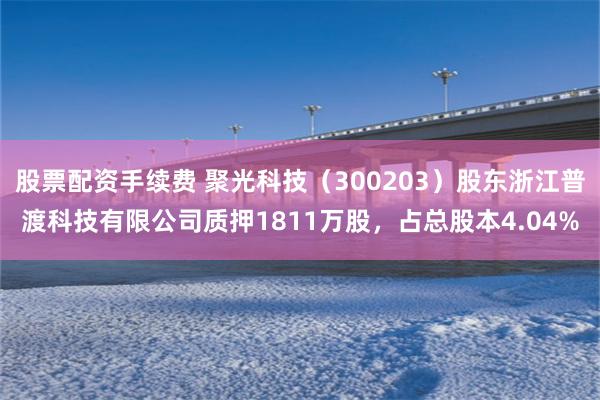 股票配资手续费 聚光科技（300203）股东浙江普渡科技有限公司质押1811万股，占总股本4.04%