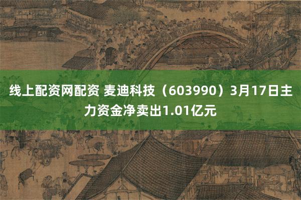 线上配资网配资 麦迪科技（603990）3月17日主力资金净卖出1.01亿元