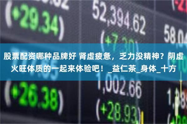 股票配资哪种品牌好 肾虚疲惫，乏力没精神？阴虚火旺体质的一起来体验吧！_益仁茶_身体_十方