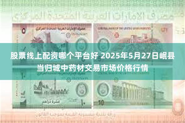 股票线上配资哪个平台好 2025年5月27日岷县当归城中药材交易市场价格行情